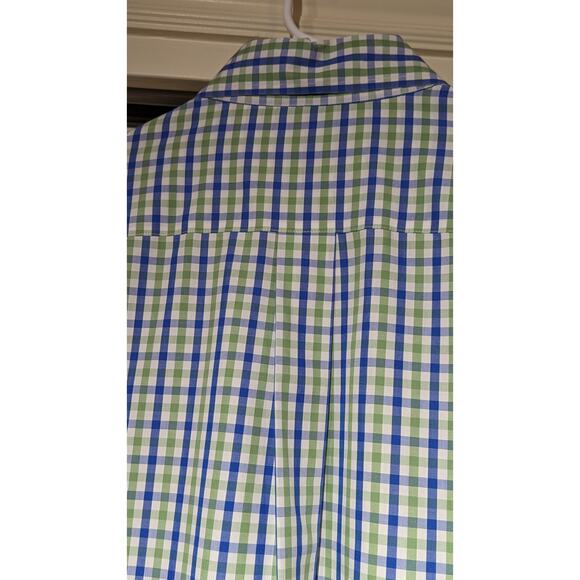 Brooks Brothers Men's Navy/Green Gingham Check Button Down Size L - Picture 4 of 7
